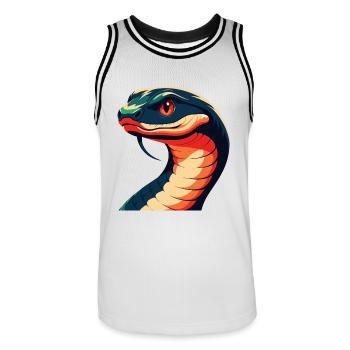 Serpent Dessin animé Personnage Animal de compagnie coloré - Maillot de basket Homme - blanc/noir - Devant - AI Model Male 185 dark (185cm)