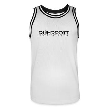Ruhrpott - Männer Basketball-Trikot - Weiß/Schwarz - Vorne - AI Model Male 185 dark (185cm)