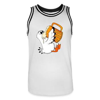 Seemöwe Bier Möwe Nordsee Norddeutschland - Männer Basketball-Trikot - Weiß/Schwarz - Vorne - AI Model Male 185 dark (185cm)
