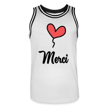THANK YOU. MISTRESS. MASTER - Men's Basketball Jersey - white/black - Front - AI Model Male 185 dark (185cm)