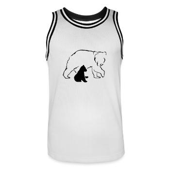 Ours ours ours brun mère bébé nature forêt amour - Maillot de basket Homme - blanc/noir - Devant - AI Model Male 185 dark (185cm)