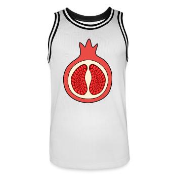 Pomegranate apple fruit red red fruits vegan - Men's Basketball Jersey - white/black - Front - AI Model Male 185 dark (185cm)