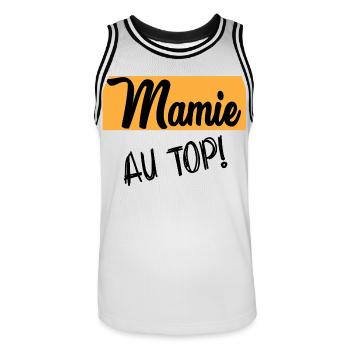 Oma - Männer Basketball-Trikot - Weiß/Schwarz - Vorne - AI Model Male 185 dark (185cm)