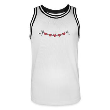 Coeur Guirlande Guirlande Coeurs - Maillot de basket Homme - blanc/noir - Devant - AI Model Male 185 dark (185cm)
