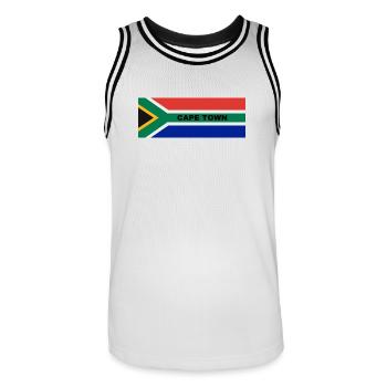 Le Cap dans le drapeau sud-africain - Maillot de basket Homme - blanc/noir - Devant - AI Model Male 185 dark (185cm)