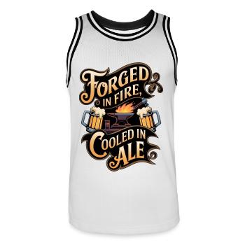 Forge In Fire Cooled In Ale - Männer Basketball-Trikot - Weiß/Schwarz - Vorne - AI Model Male 185 dark (185cm)
