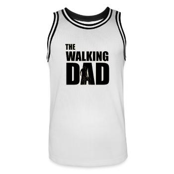Der wandelnde Papa (schwarz) Kontur Gold - Männer Basketball-Trikot - Weiß/Schwarz - Vorne - AI Model Male 185 dark (185cm)