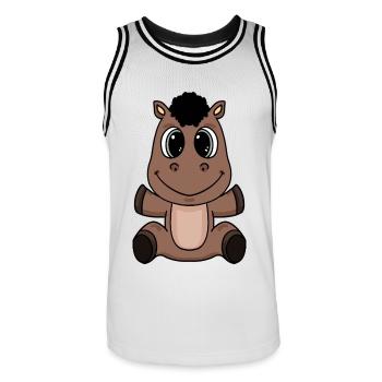 cheval - Maillot de basket Homme - blanc/noir - Devant - AI Model Male 185 dark (185cm)