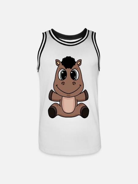 cheval - Maillot de basket Homme - blanc/noir