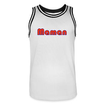 MAMA. MUTTERTAG. ALLES GUTE ZUM GEBURTSTAG MAMA. ICH LIEBE DICH - Männer Basketball-Trikot - Weiß/Schwarz - Vorne - AI Model Male 185 dark (185cm)