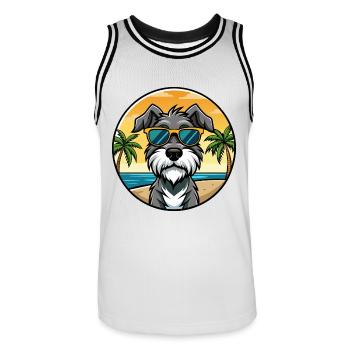 Deutscher Wachtelhund Hunderasse Cartoon Sonnenbrille - Männer Basketball-Trikot - Weiß/Schwarz - Vorne - AI Model Male 185 dark (185cm)