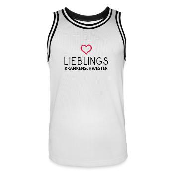Krankenschwester - Männer Basketball-Trikot - Weiß/Schwarz - Vorne - AI Model Male 185 dark (185cm)