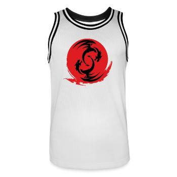 Cercle du Dragon Rouge - Maillot de basket Homme - blanc/noir - Devant - AI Model Male 185 dark (185cm)