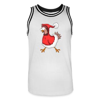 Poulet de Noël - Maillot de basket Homme - blanc/noir - Devant - AI Model Male 185 dark (185cm)