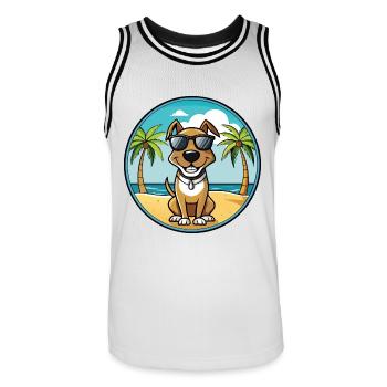 Schweizer Laufhund Hunderasse Cartoon Sonnenbrille - Männer Basketball-Trikot - Weiß/Schwarz - Vorne - AI Model Male 185 dark (185cm)