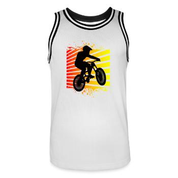 Mountainbike Mountainbiker - Männer Basketball-Trikot - Weiß/Schwarz - Vorne - AI Model Male 185 dark (185cm)
