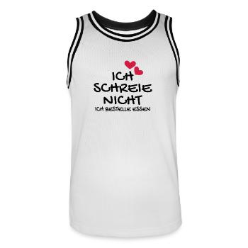 Baby Neugeborenes Babyspruch lustig Geschenk - Männer Basketball-Trikot - Weiß/Schwarz - Vorne - AI Model Male 185 dark (185cm)