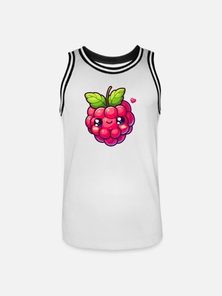 Raspberry - Heart - Men's Basketball Jersey - white/black