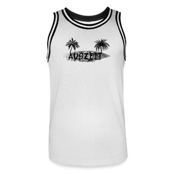Auszeit Surfbrett - Männer Basketball-Trikot - Weiß/Schwarz - Vorne - AI Model Male 185 dark (185cm)