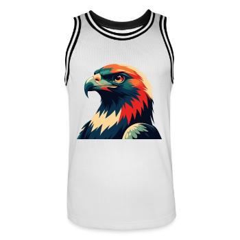 Hawk Cartoon Character Colorful Pet Animal - Men's Basketball Jersey - white/black - Front - AI Model Male 185 dark (185cm)