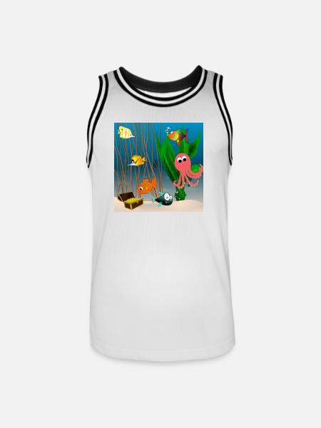 Marine life - Men's Basketball Jersey - white/black