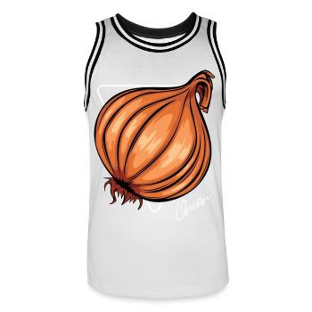 Trendy Onion Cool Vegetable Onions - Men's Basketball Jersey - white/black - Front - AI Model Male 185 dark (185cm)