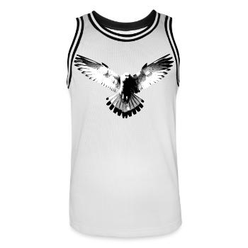 Faucon noir et blanc - Maillot de basket Homme - blanc/noir - Devant - AI Model Male 185 dark (185cm)