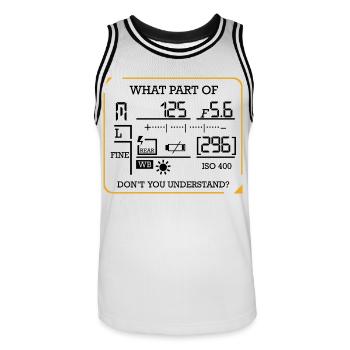 Fotografie Lustig Sprüche Fotografen Geschenk - Männer Basketball-Trikot - Weiß/Schwarz - Vorne - AI Model Male 185 dark (185cm)