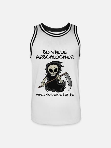Sensenmann - Männer Basketball-Trikot - Weiß/Schwarz