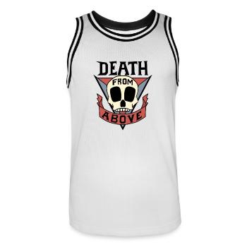 Death from above ! - Pour fond clair ! - Maillot de basket Homme - blanc/noir - Devant - AI Model Male 185 dark (185cm)