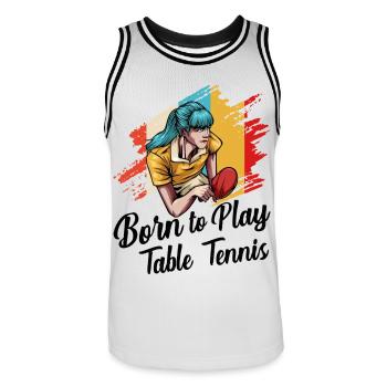 Ping-pong - Maillot de basket Homme - blanc/noir - Devant - AI Model Male 185 dark (185cm)