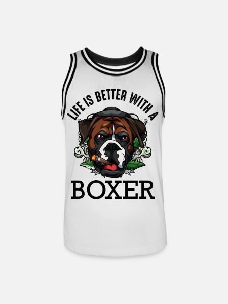 boxeur - Maillot de basket Homme - blanc/noir