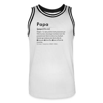Papa définition  - Maillot de basket Homme - blanc/noir - Devant - AI Model Male 185 dark (185cm)