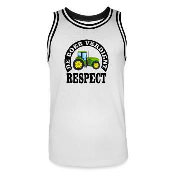 Les agriculteurs méritent le respect - Maillot de basket Homme - blanc/noir - Devant - AI Model Male 185 dark (185cm)