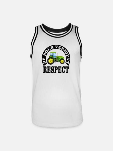 Farmers deserve respect - Men's Basketball Jersey - white/black