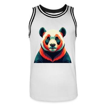 Panda Cartoon Figur Buntes Haustier Tier - Männer Basketball-Trikot - Weiß/Schwarz - Vorne - AI Model Male 185 dark (185cm)