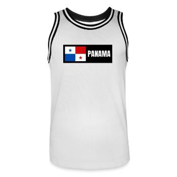 Drapeau du Panama - Maillot de basket Homme - blanc/noir - Devant - AI Model Male 185 dark (185cm)