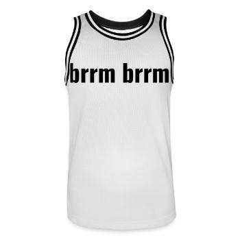 brrm brrm - Men's Basketball Jersey - white/black - Front - AI Model Male 185 dark (185cm)