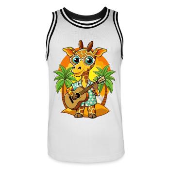 Lustige Giraffe Cartoon Sommer Strand Sonnenbrille - Männer Basketball-Trikot - Weiß/Schwarz - Vorne - AI Model Male 185 dark (185cm)