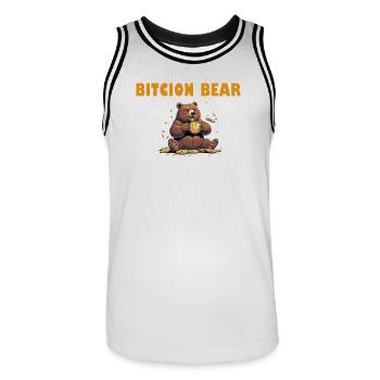 Bitcoin Bear - Maillot de basket Homme - blanc/noir - Devant - AI Model Male 185 dark (185cm)
