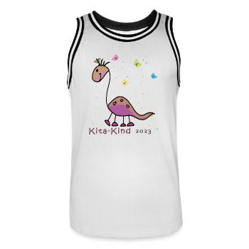 Kindergarten 2023 - Men's Basketball Jersey - white/black - Front - AI Model Male 185 dark (185cm)