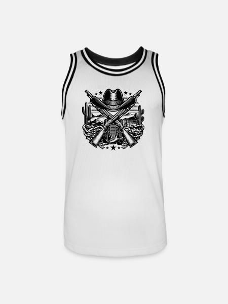 Western Logo 2 - Männer Basketball-Trikot - Weiß/Schwarz
