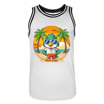 Falcon Lustige Cartoon Sommer Strand Sonnenbrille - Männer Basketball-Trikot - Weiß/Schwarz - Vorne - AI Model Male 185 dark (185cm)