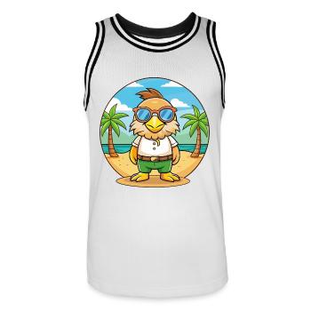 Eagle Lustige Cartoon Sommer Strand Sonnenbrille - Männer Basketball-Trikot - Weiß/Schwarz - Vorne - AI Model Male 185 dark (185cm)