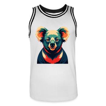 Koala Zeichentrickfigur Buntes Haustier Tier - Männer Basketball-Trikot - Weiß/Schwarz - Vorne - AI Model Male 185 dark (185cm)