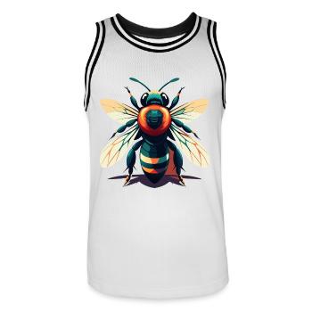 Biene Cartoon Figur Buntes Haustier Tier - Männer Basketball-Trikot - Weiß/Schwarz - Vorne - AI Model Male 185 dark (185cm)