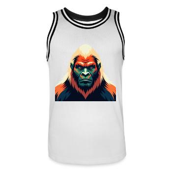Yeti Zeichentrickfigur Buntes Haustier Tier - Männer Basketball-Trikot - Weiß/Schwarz - Vorne - AI Model Male 185 dark (185cm)