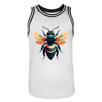Biene Cartoon Figur Buntes Haustier Tier - Männer Basketball-Trikot - Weiß/Schwarz - Vorne - AI Model Male 185 dark (185cm)