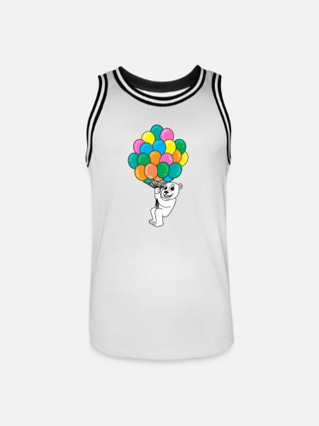 Polar bear balloon - Men's Basketball Jersey - white/black