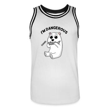 Cadeau de bébé ours polaire ours polaire - Maillot de basket Homme - blanc/noir - Devant - AI Model Male 185 dark (185cm)